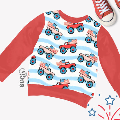 4th July Monstertrucks Boy Seamless