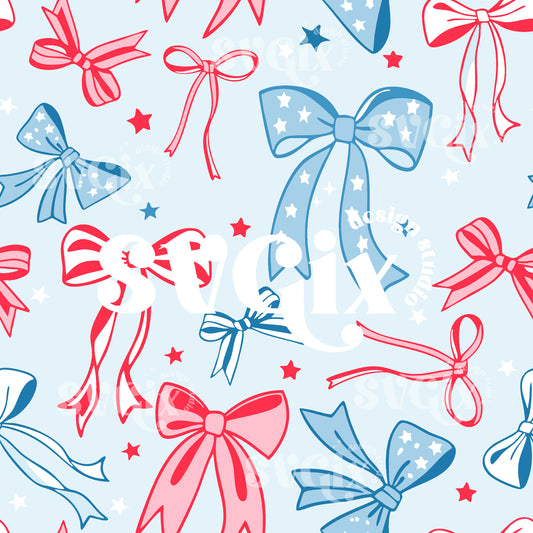 4th of July Bows Seamless Pattern