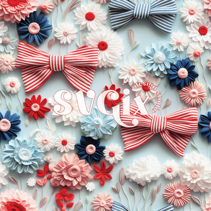 4th of July Bows Seamless Pattern