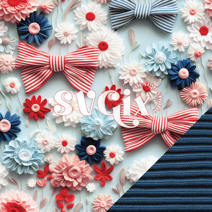 4th of July Bows Seamless Pattern