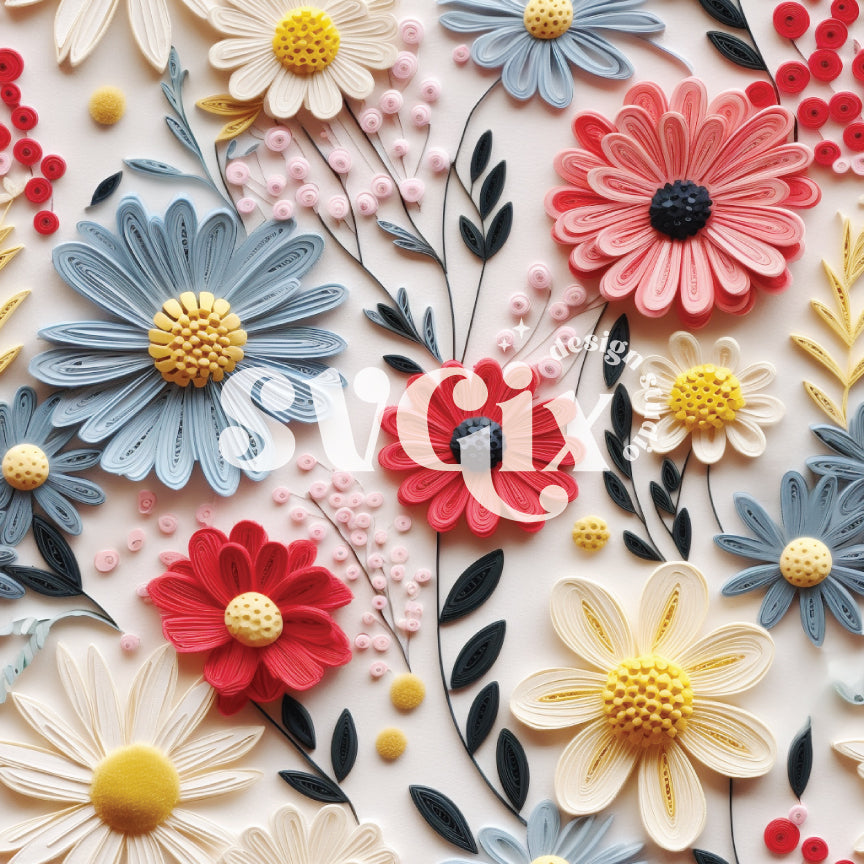 4th July Floral I Seamless Pattern