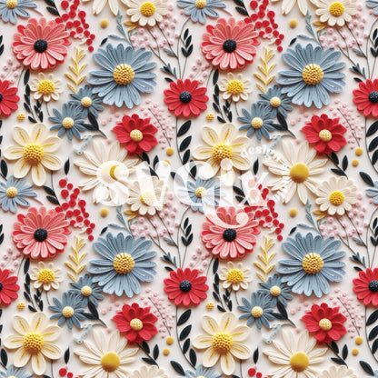 4th July Floral I Seamless Pattern