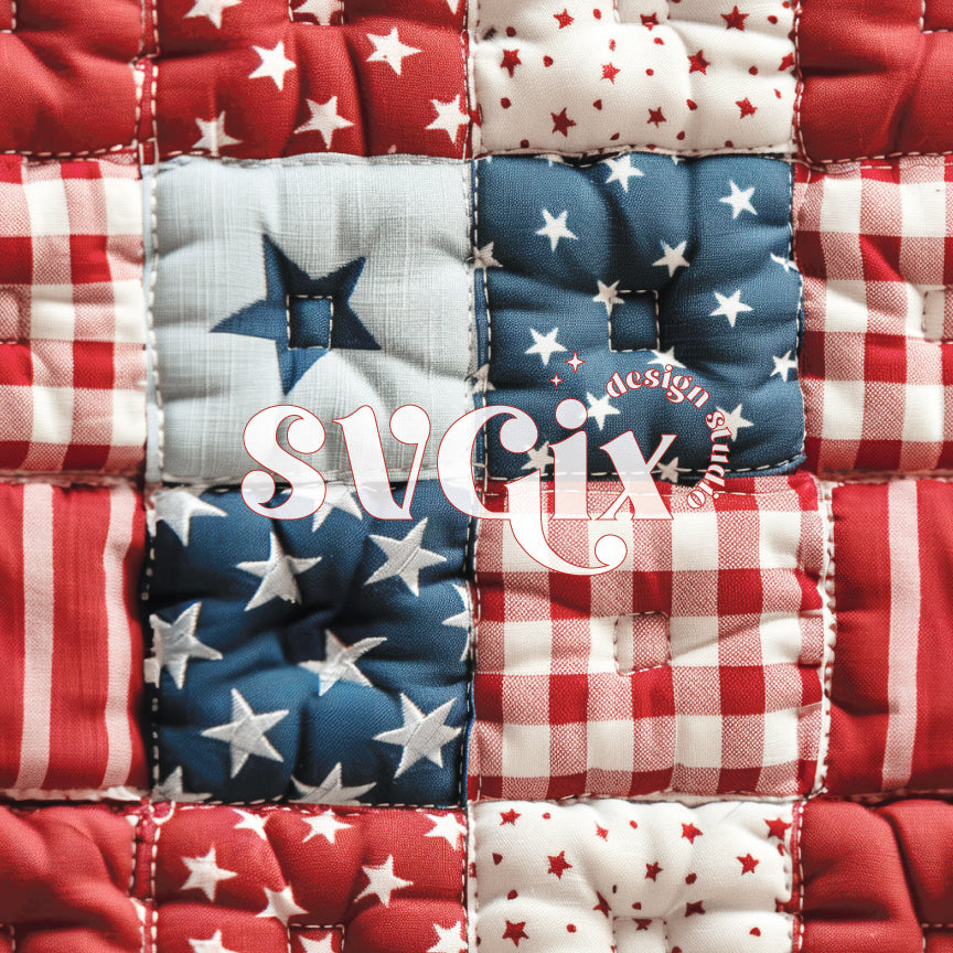 4th of July Quilt Seamless Pattern