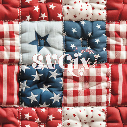 4th of July Quilt Seamless Pattern