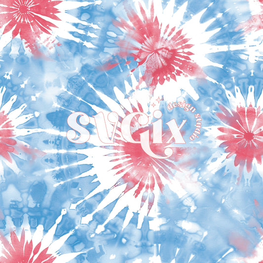 4th of July Tie Dye Seamless Pattern