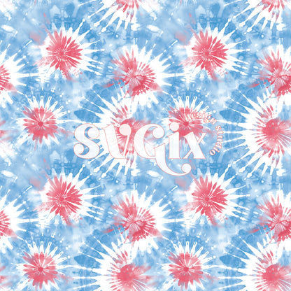 4th of July Tie Dye Seamless Pattern