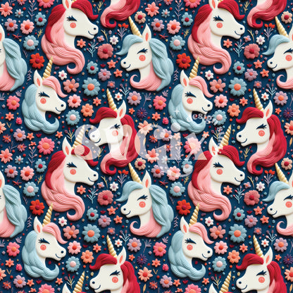 4th of July Unicorns Seamless Pattern