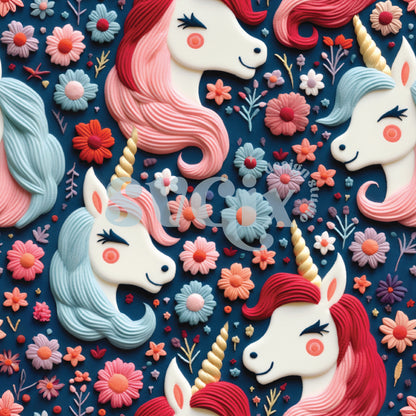 4th of July Unicorns Seamless Pattern