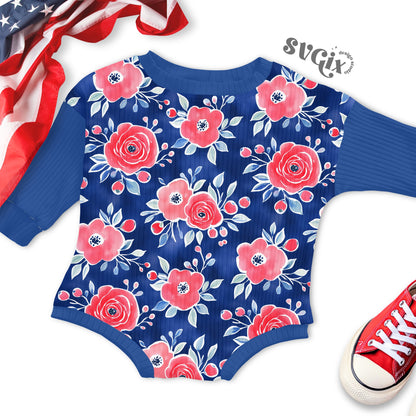 4th July Roses Seamless