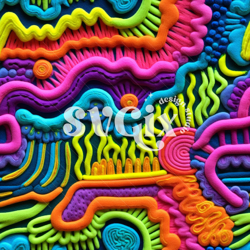 Abstract Neon 3d Seamless Pattern