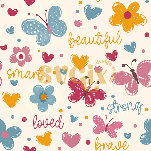 Positive Affirmations Seamless Pattern