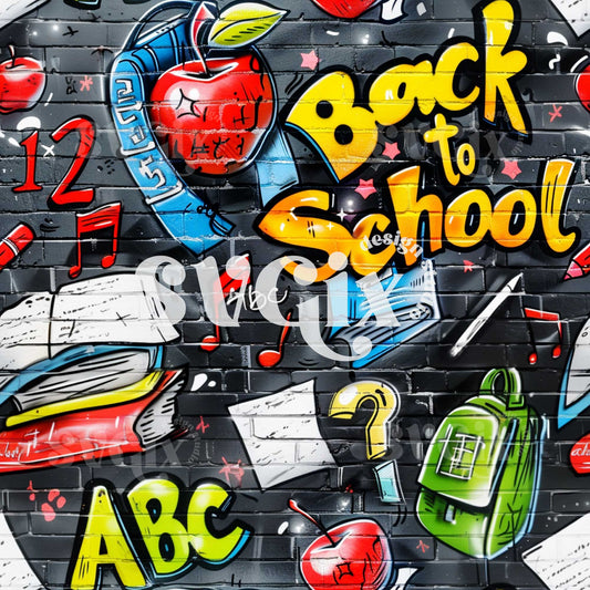 Back School Grafitti Seamless Pattern