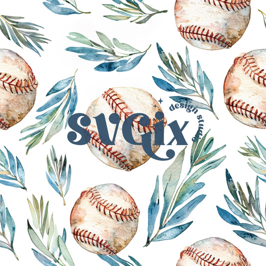 Baseball Watercolor Seamless Pattern