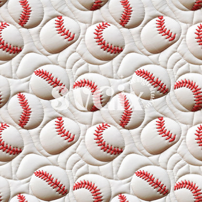 Baseball Inspired Embroidery Quilt Seamless Pattern