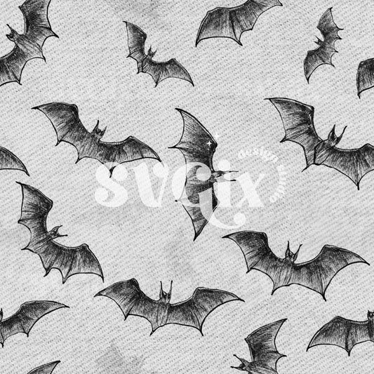 Bats Denim Seamless Pattern