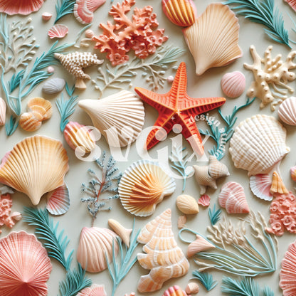 Beach Sea Shells Seamless Pattern by SVGix