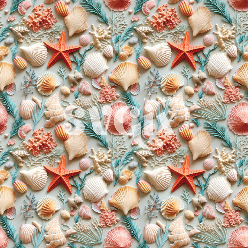 Beach Sea Shells Seamless Pattern by SVGix