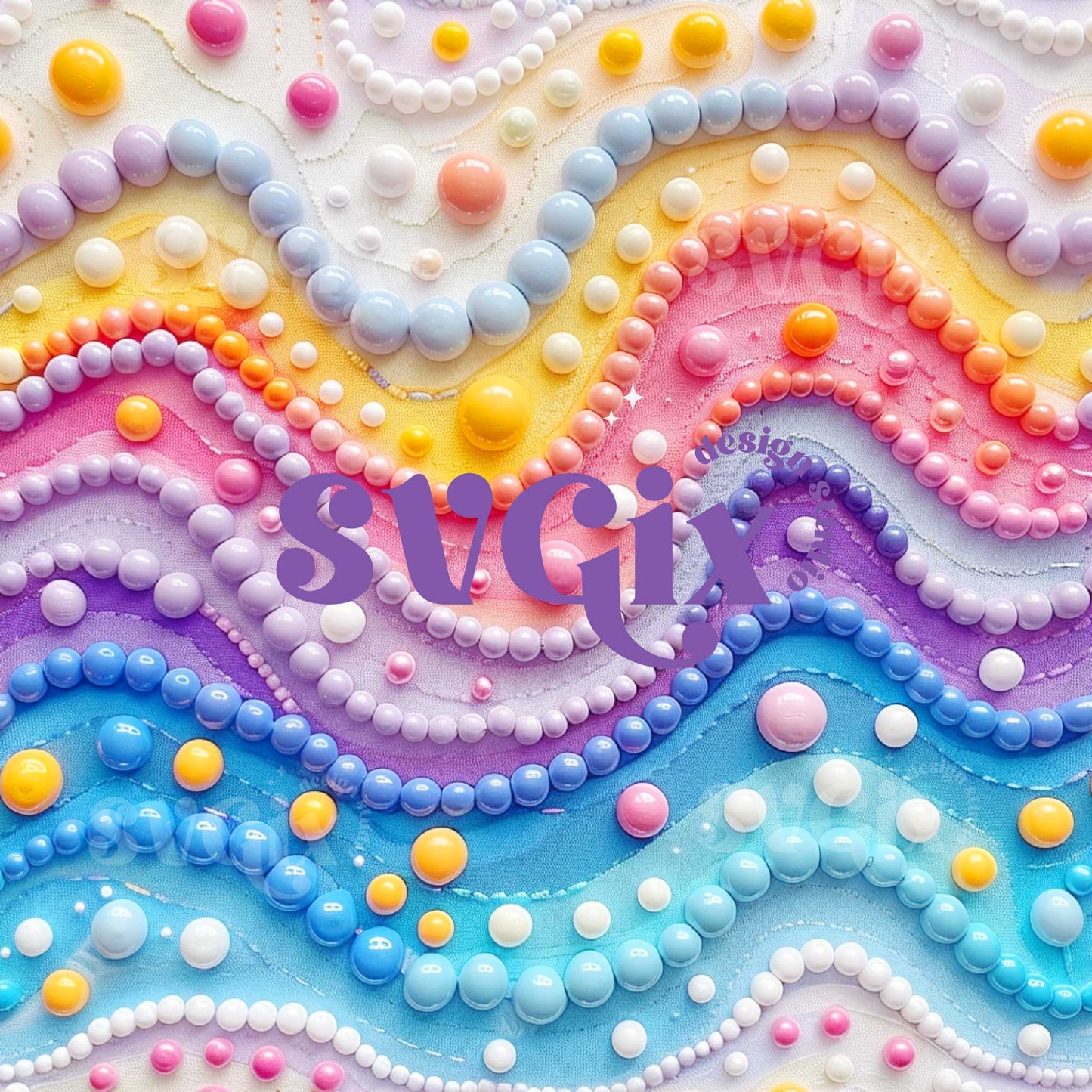 Bead Waves Summer Seamless Pattern