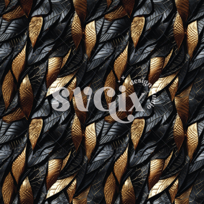 Black Gold Abstract Texture Seamless Pattern