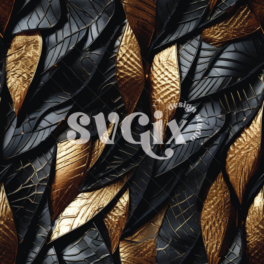 Black Gold Abstract Texture Seamless Pattern