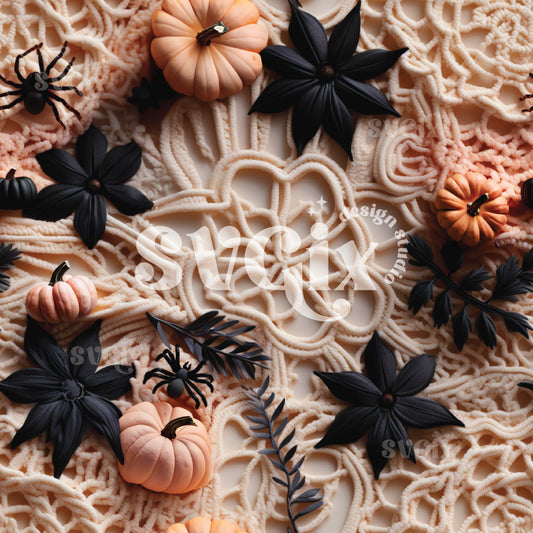 Black & Blush Pumpkins I Seamless Pattern