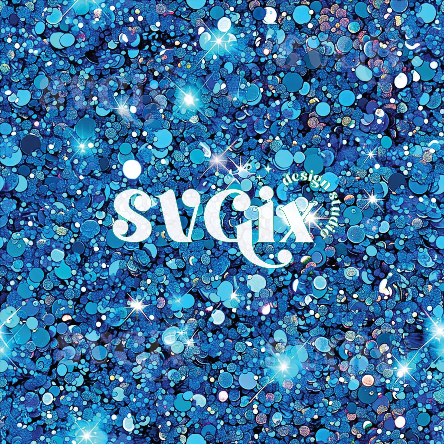 Blue Glitter Seamless Pattern