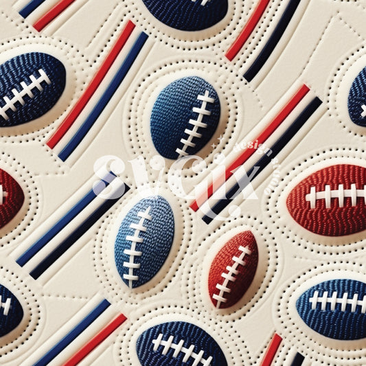 Blue and Red American Football Seamless Pattern