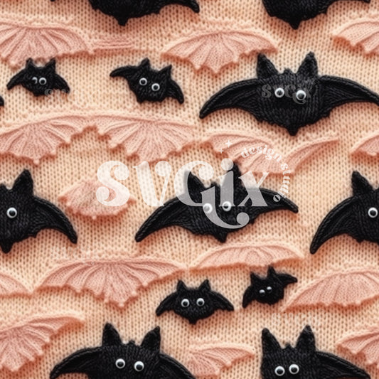 Blush Knitting Bats I Seamless Pattern