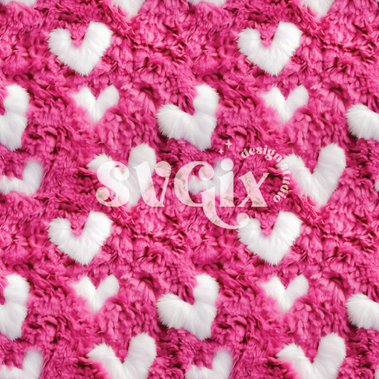 Boa Yarn Valentines Knit Seamless Pattern