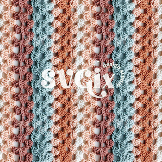 Boho Crochet Stripes Seamless Pattern