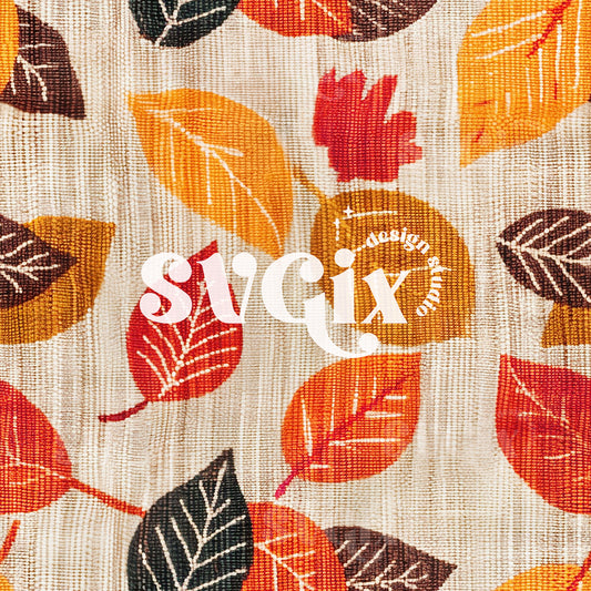 Boho Fall Leaves Seamless Pattern