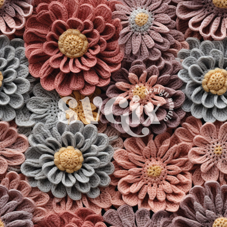 Boho Neutral Floral  Seamless Pattern