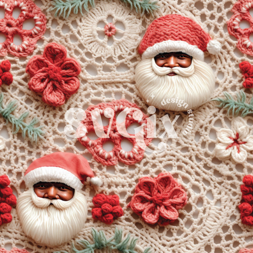 Boho Santas Crochet 1 Seamless Pattern