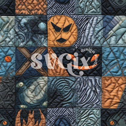 Boys Halloween Patchwork Seamless