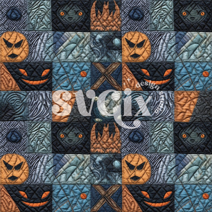 Boys Halloween Patchwork Seamless