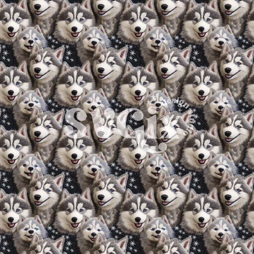 Briana's Babies Snow dogs Husky Seamless Pattern