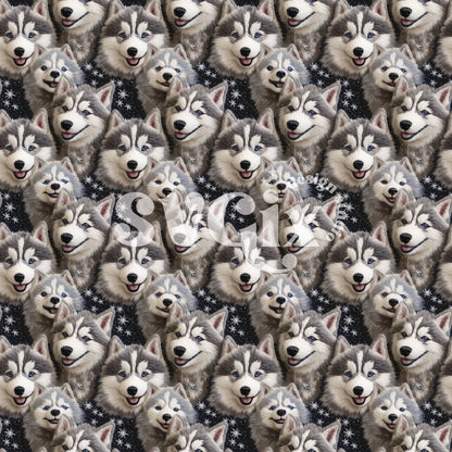 Briana's Babies Snow dogs Husky Seamless Pattern