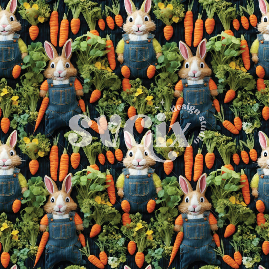 Bunny Harvest Seamless Pattern