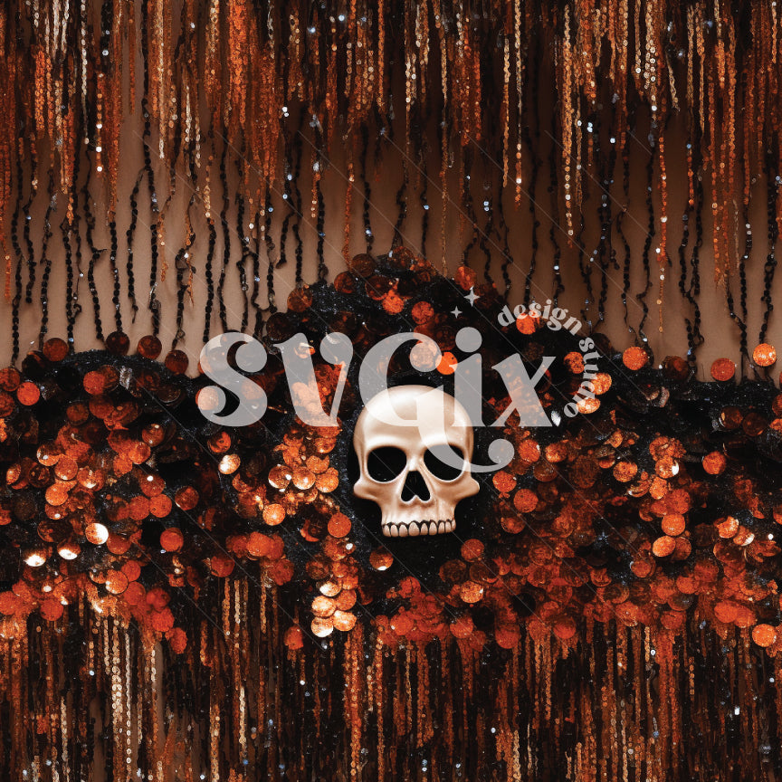 Burning Skulls Seamless Pattern