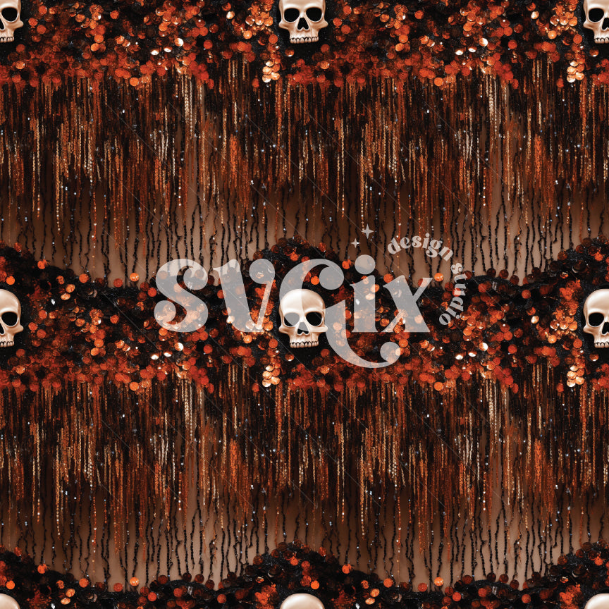 Burning Skulls Seamless Pattern