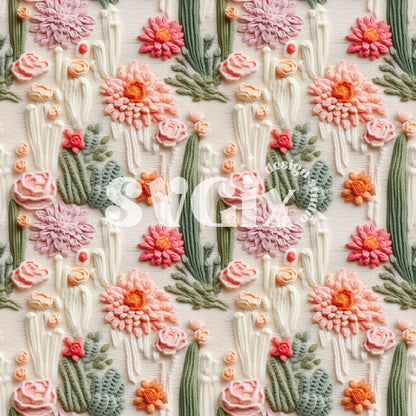 Cactus Knit Seamless Pattern