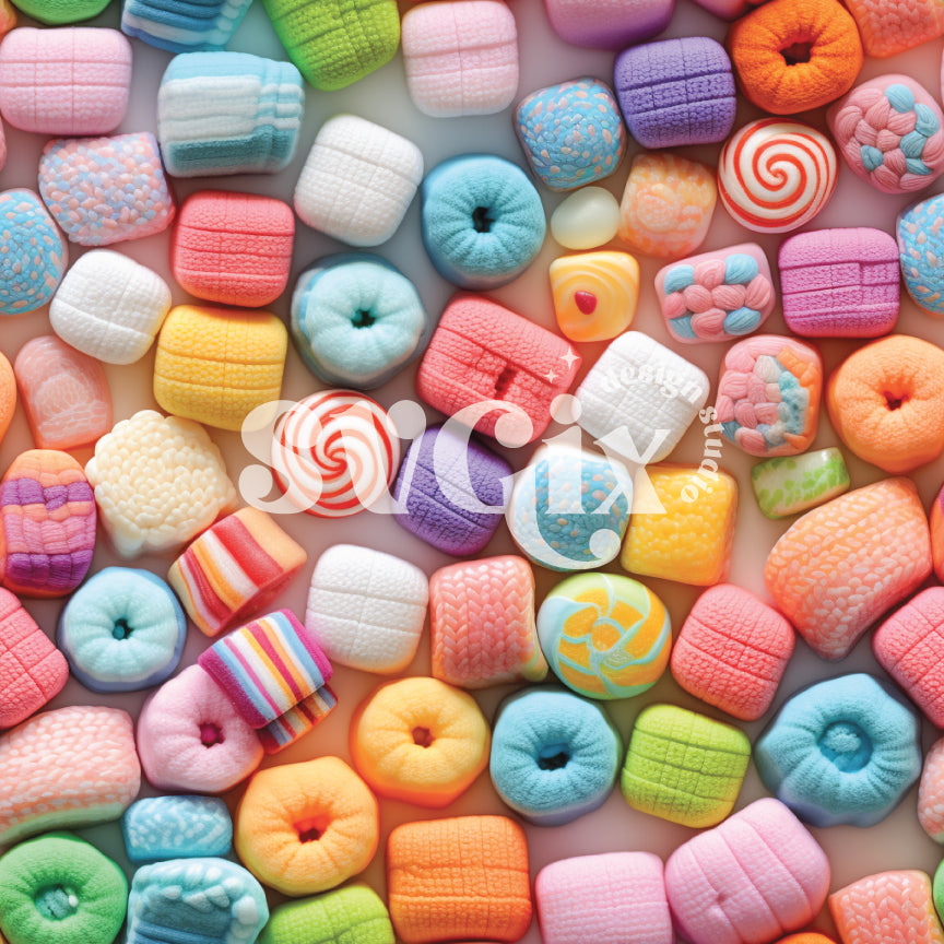 Candy 3d Seamless Pattern