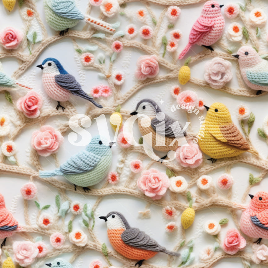 Chirping Melodies Seamless Pattern