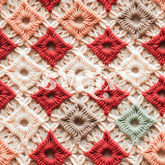 Christmas Boho Tile Crochet Seamless Pattern