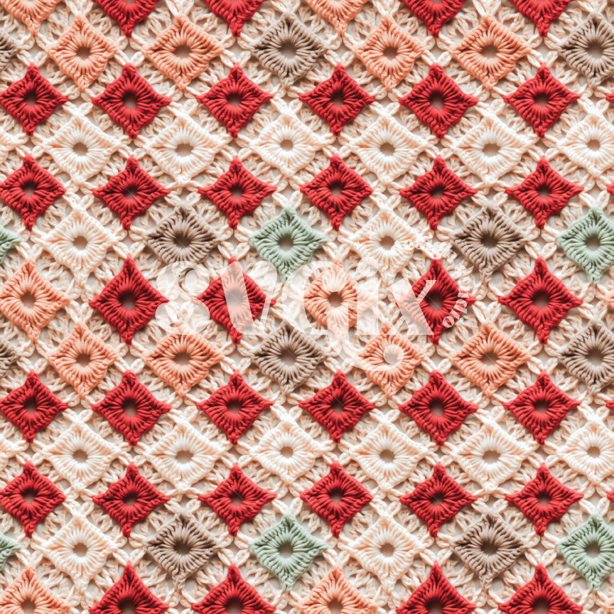 Christmas Boho Tile Crochet Seamless Pattern