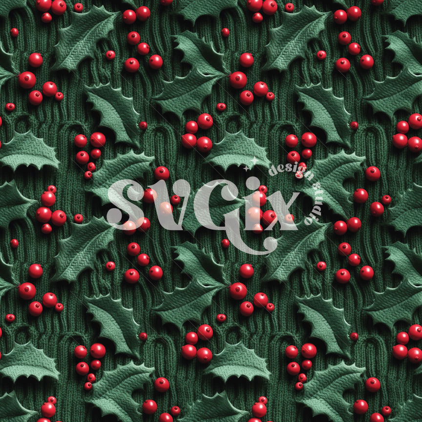 Holly Knit Seamless Pattern