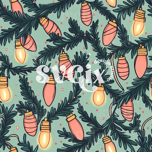 Christmas Lights Seamless Pattern