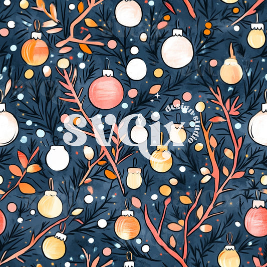 Christmas Ornaments Seamless Pattern