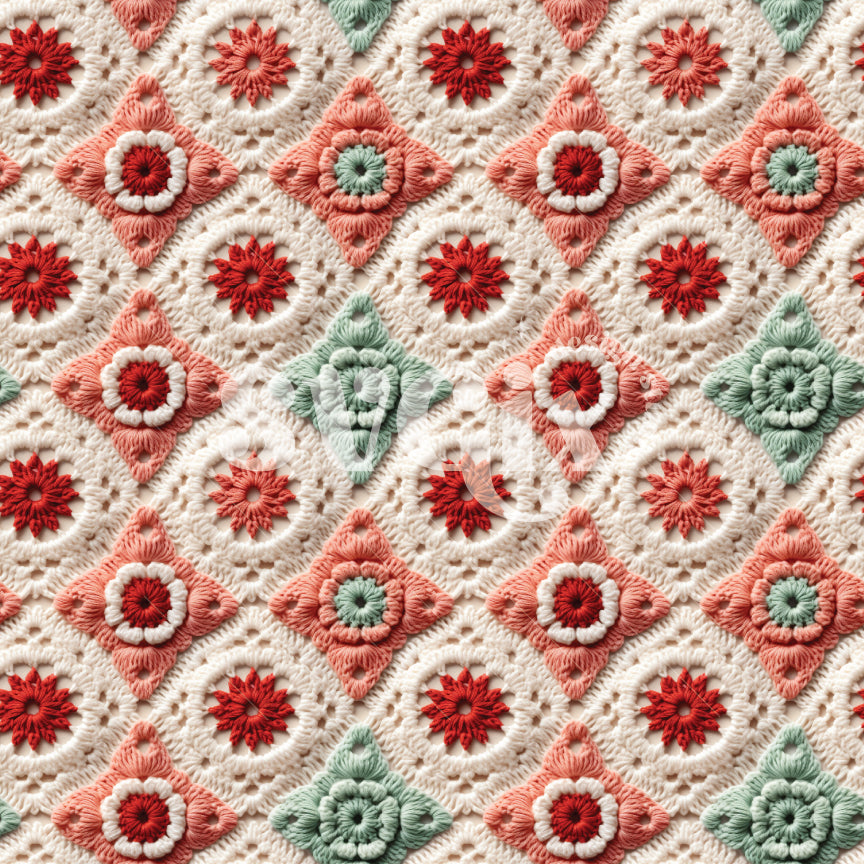 Christmas Tile Crochet I Seamless Pattern