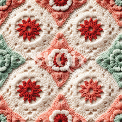 Christmas Tile Crochet I Seamless Pattern